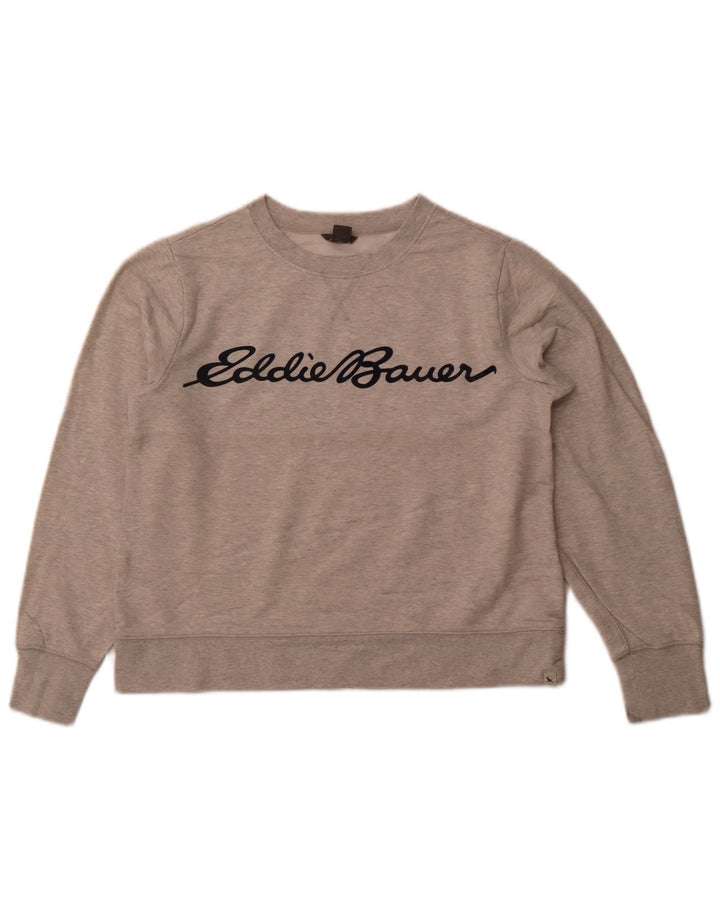 EDDIE BAUER Sudadera corta con estampado gráfico extragrande para mujer UK 6 XS Gris