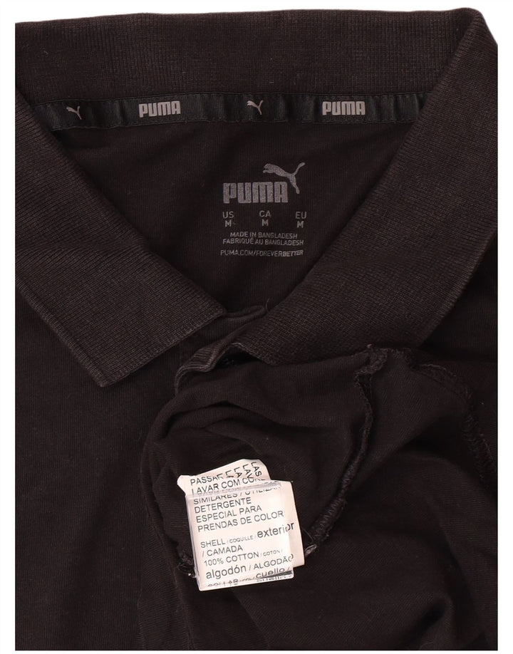 PUMA Polo para hombre de algodón negro mediano