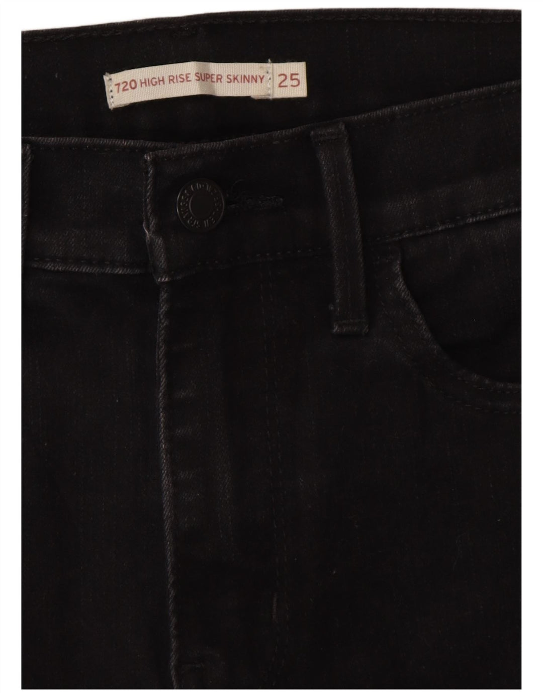 LEVI'S Jeans súper ajustados de talle alto 720 para mujer W25 L30 Algodón negro