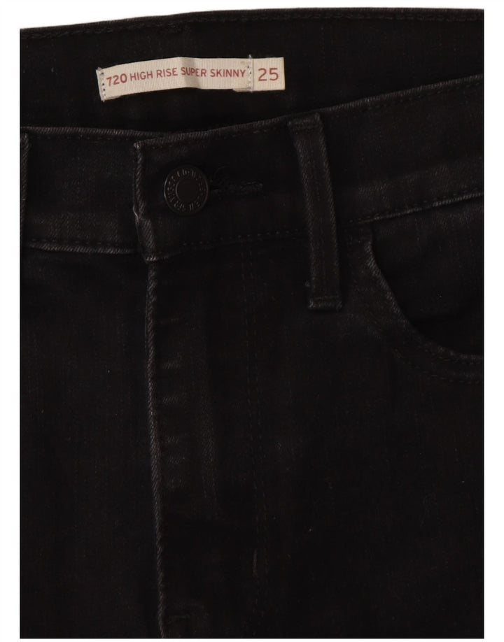 LEVI'S Jeans súper ajustados de talle alto 720 para mujer W25 L30 Algodón negro
