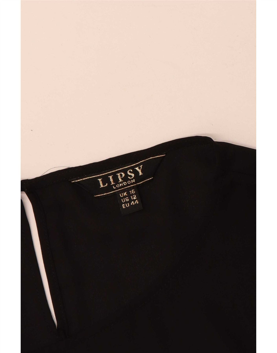 Lipsy Blusa de manga larga para mujer UK 46 Large Poliéster negro