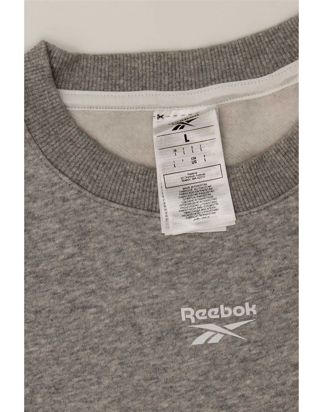 Reebok Sudadera para mujer Jumper UK 46 Grande Gris Algodón