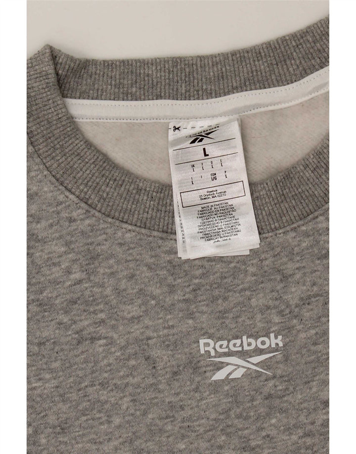Reebok Sudadera para mujer Jumper UK 46 Grande Gris Algodón