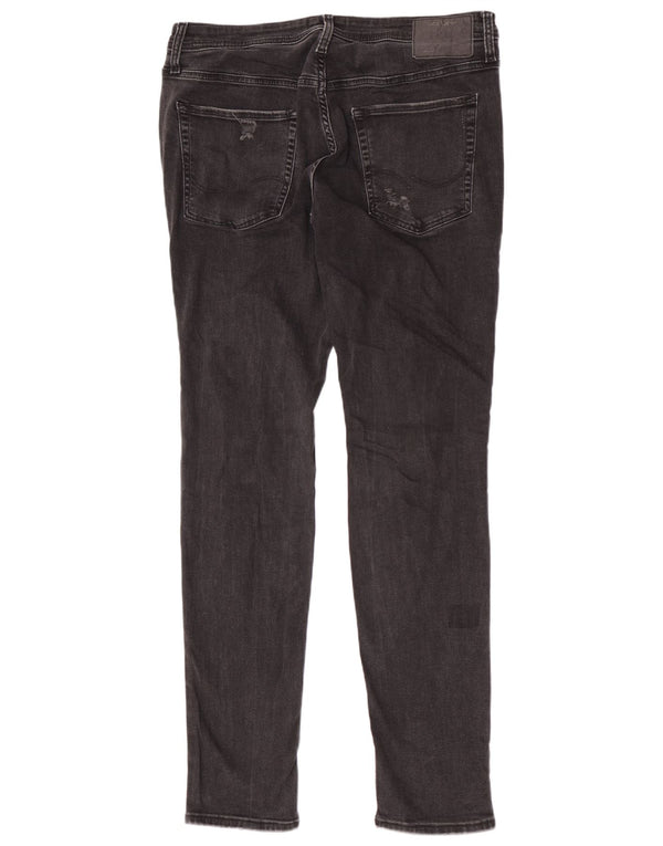 Jack & Jones Vaqueros pitillo desgastados para hombre W36 L34 Algodón negro