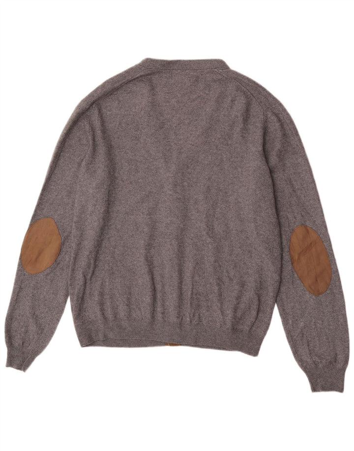 Massimo Dutti Jersey Cárdigan Hombre 2XL Lana Gris
