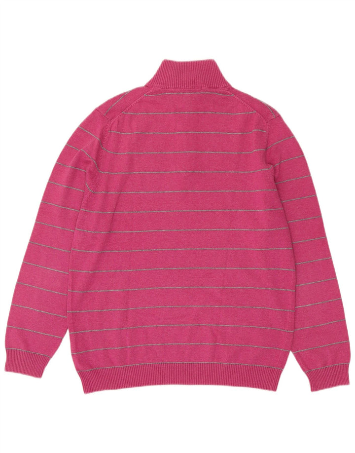 Massimo Dutti Jersey Mujer con Cremallera y Cuello EU 38 Mediano Rosa Rayas