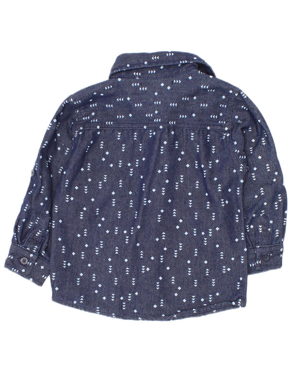 Dkny Camisa Bebé Niño 12-18 Meses Algodón Lunares Azul Marino