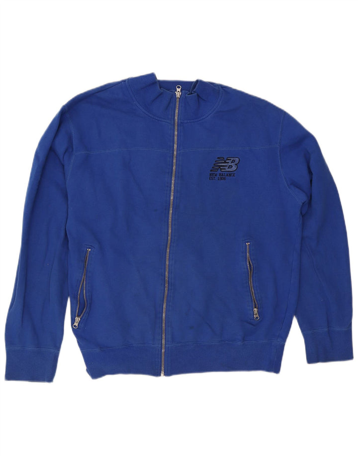 New Balance Hombre Chándal Top Chaqueta Algodón Azul Medio