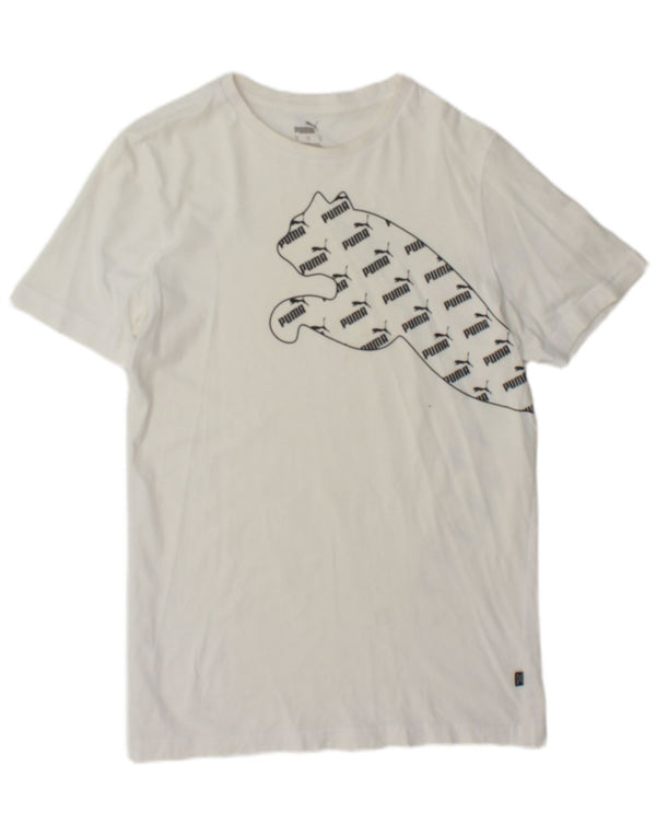 Puma - Camiseta gráfica para hombre, talla pequeña, color blanco