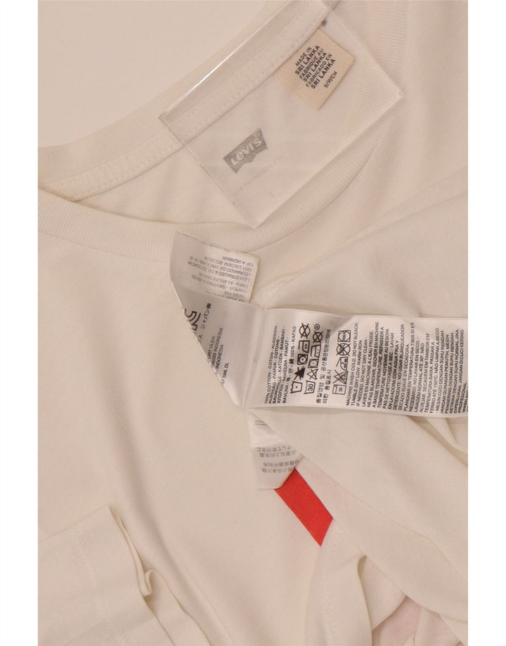 Levi's Mens Peanuts Graphic Camiseta Top Pequeño Algodón Blanco