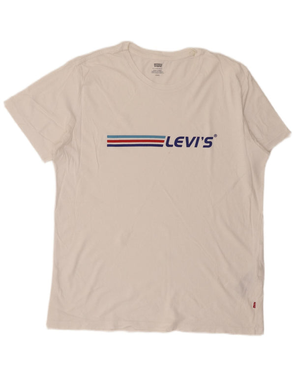 Levi's Camiseta gráfica para hombre Top grande de algodón a rayas blancas