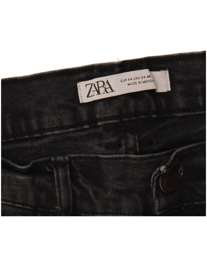 ZARA Vaqueros pitillo para hombre EU 44 Large W34 L30 Negro