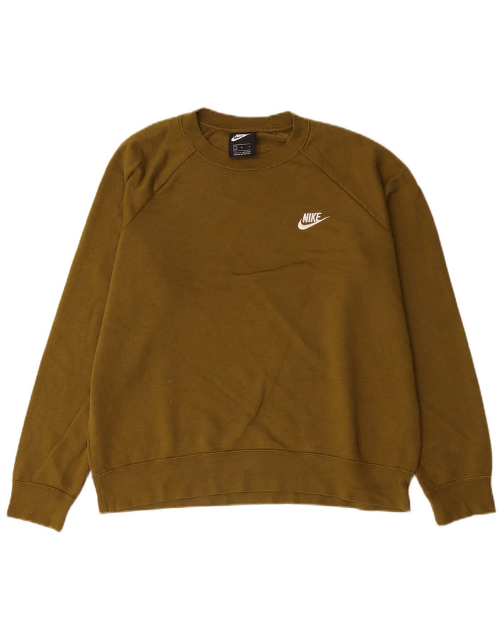 Nike Hombre Sudadera Jumper Large Caqui Algodón