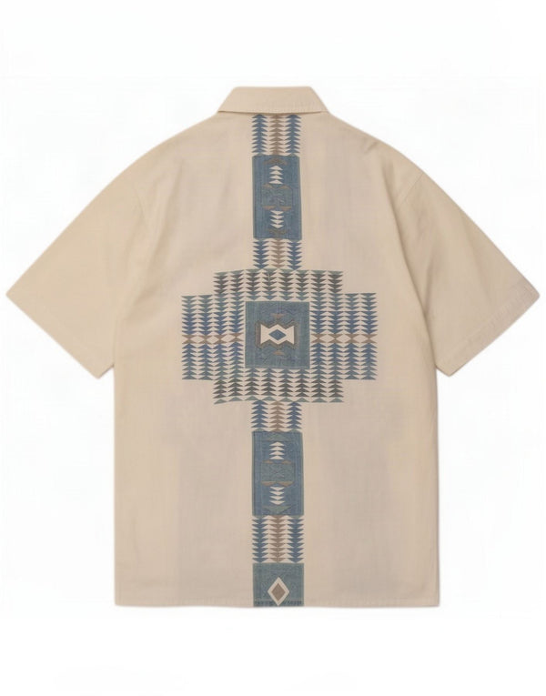 Rocky Camisa de manga corta para hombre Small White Geométrico