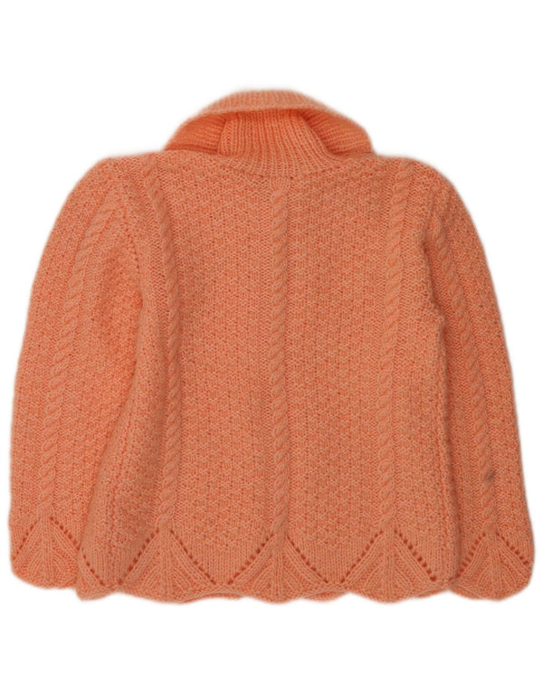 Vintage mujer Cardigan suéter Reino Unido 14 naranja medio