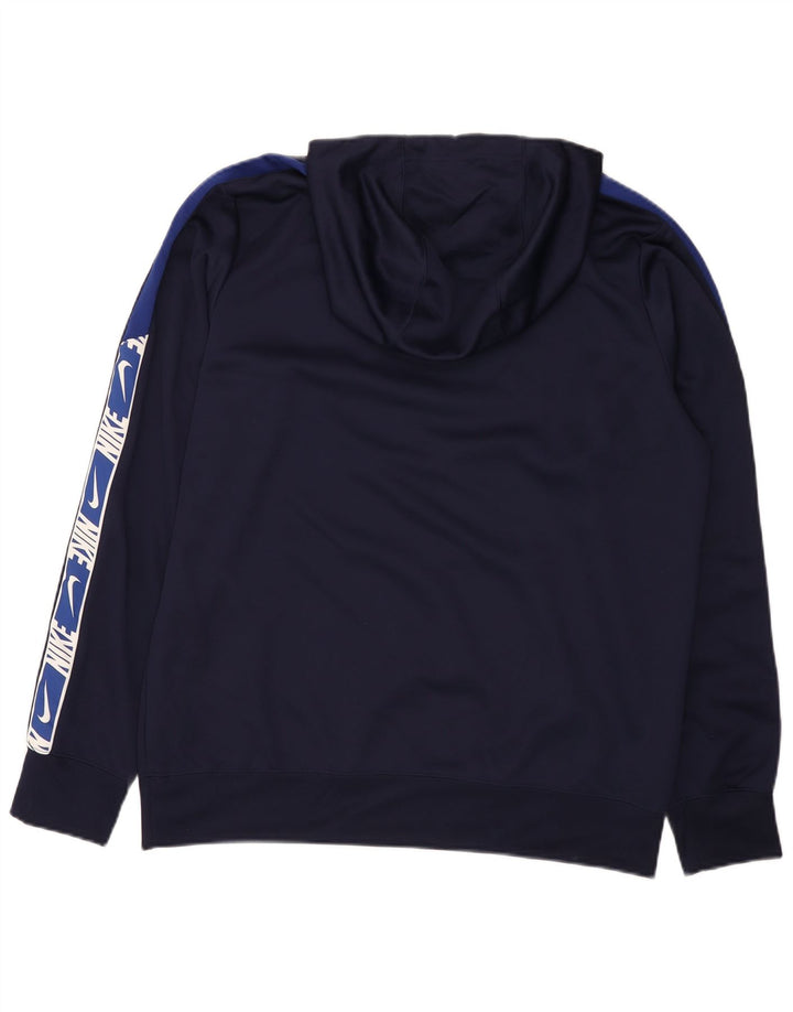 Nike Jersey con capucha gráfica para hombre, talla grande, poliéster color block azul marino