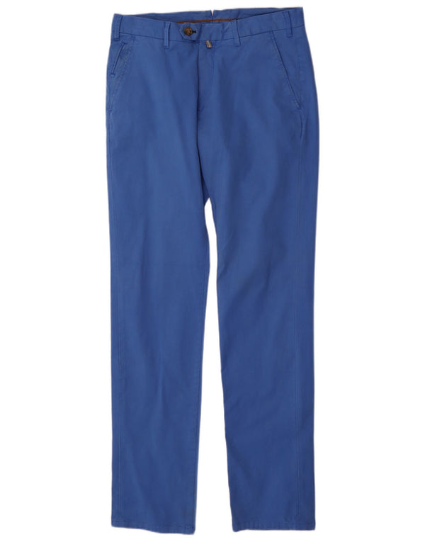 Massimo Dutti Pantalón de Traje Slim para Hombre EU 42 Large W32 L34 Azul Algodón