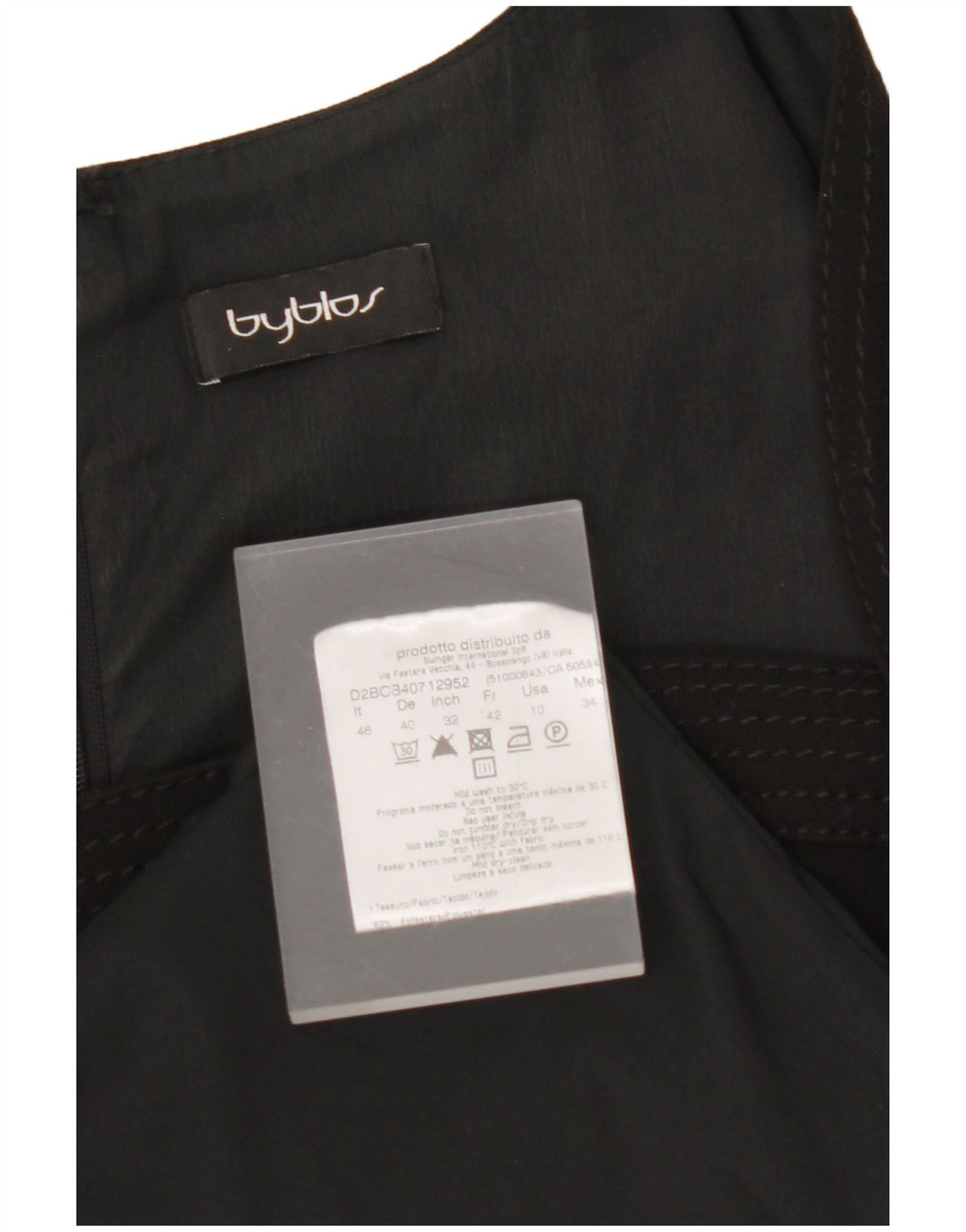 BYBLOS Vestido tubo para mujer IT 46 Grande Poliéster negro