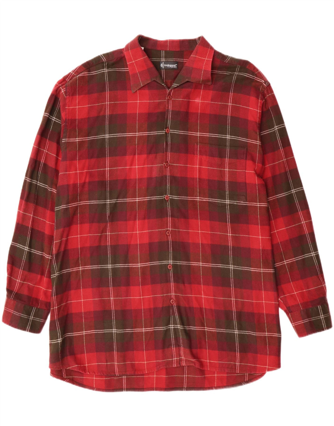 Walbusch Camisa de Franela para Hombre Talla 45/46 XL Rojo Cuadros Algodón Clásico
