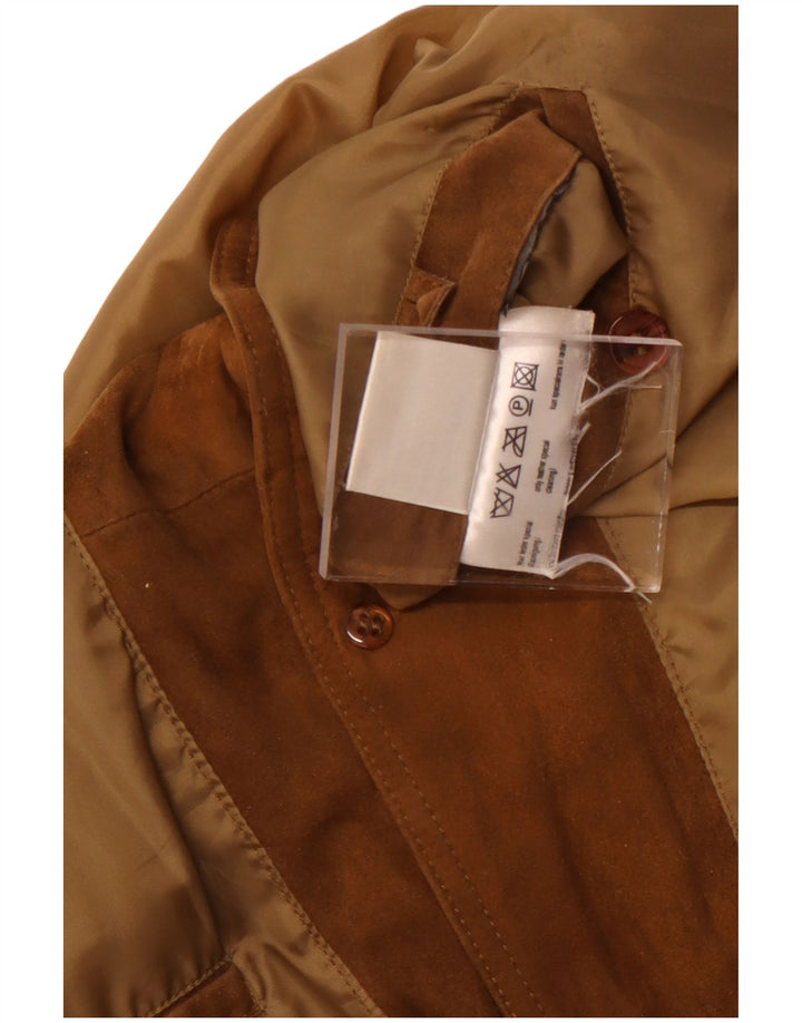VINTAGE Chaqueta bomber de ante para hombre IT 50 Cuero beige grande