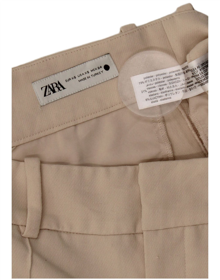 Zara Mujer Pantalón Chino Slim Fit XS Beige Poliéster