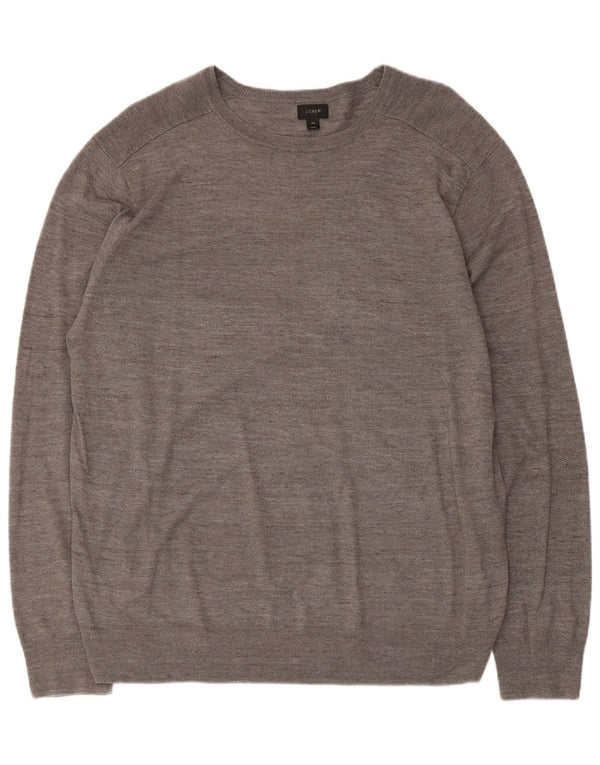 J. Crew Jersey con cuello barco para hombre XL Algodón moteado gris