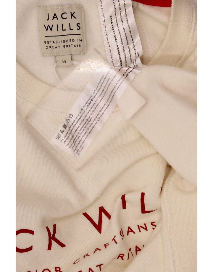 Jack Wills Hombre Sudadera Gráfica Jumper Medium Off White Algodón