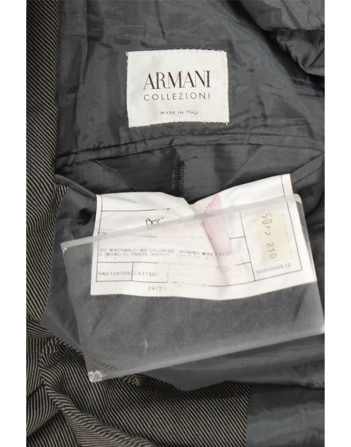 Armani Collezioni Chaqueta tipo blazer de 3 botones para hombre IT 50 Lana gris medio
