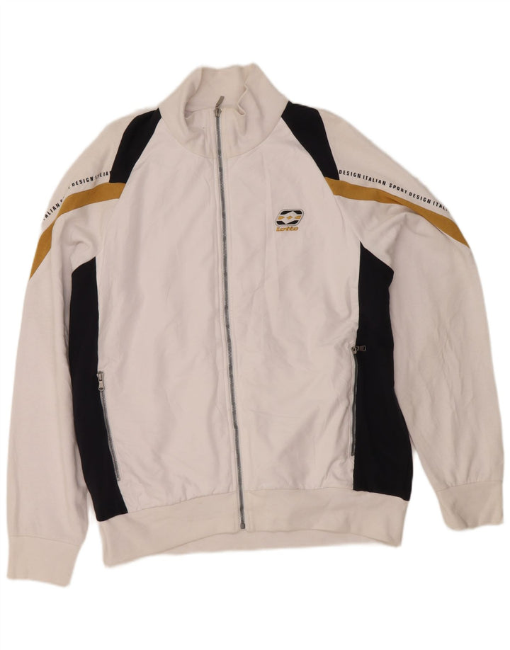 Lotto Mens Graphic Chándal Top Chaqueta XL Blanco Colorblock Poliéster
