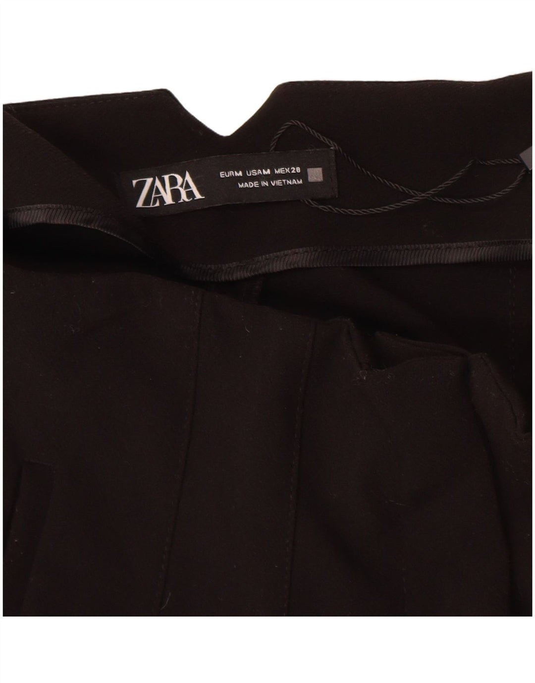 Zara Mujer Pantalón Chino Tapered Mediano W28 L27 Poliéster Negro