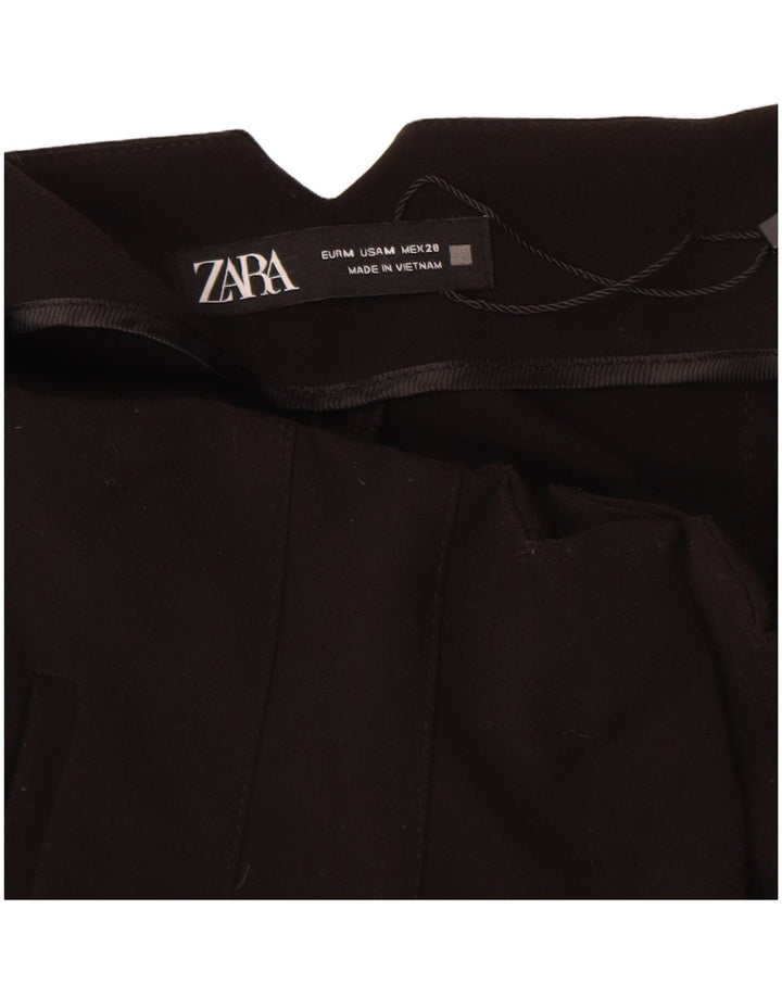 Zara Mujer Pantalón Chino Tapered Mediano W28 L27 Poliéster Negro