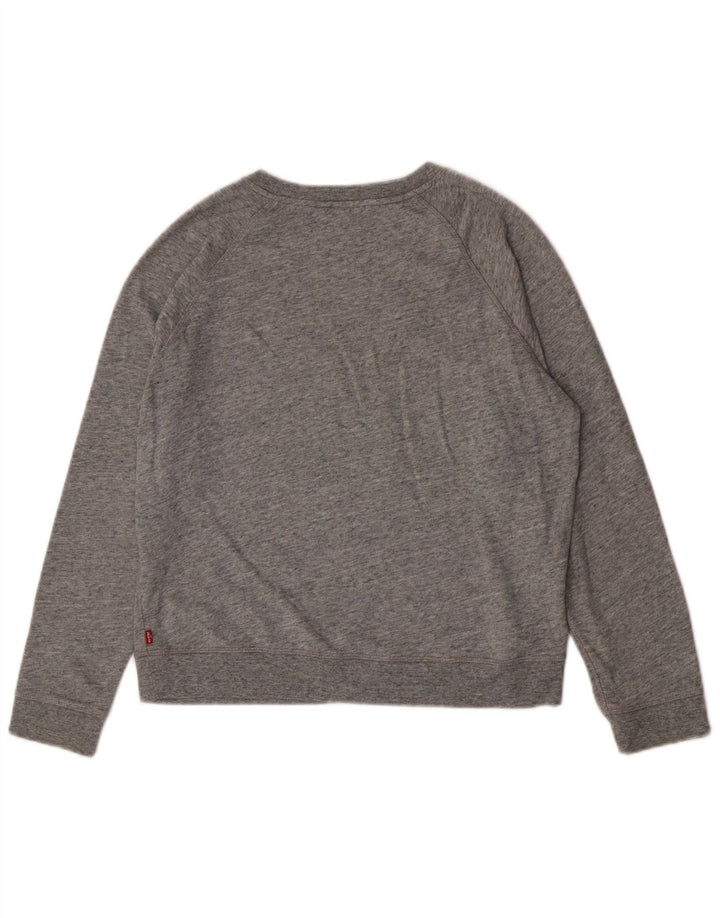 Levi's Sudadera gráfica para mujer Jumper UK 46 Algodón gris grande