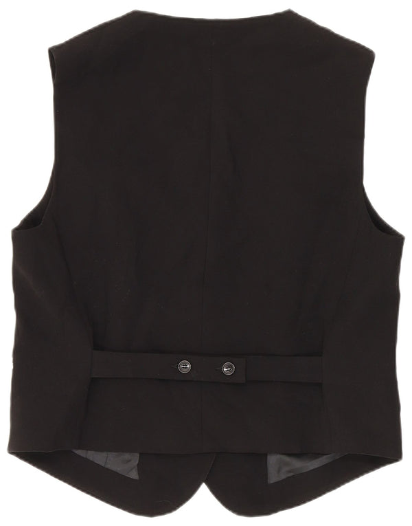 Zara Mujer Chaleco UK 44 Grande Poliéster Negro