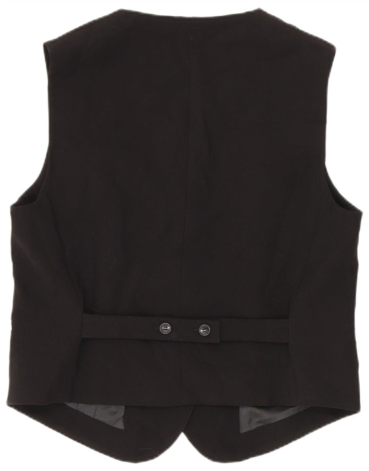 Zara Mujer Chaleco UK 44 Grande Poliéster Negro