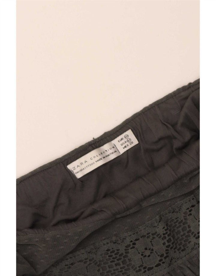 Zara Mujer Falda Plisada Mediana W28 Gris Rayas