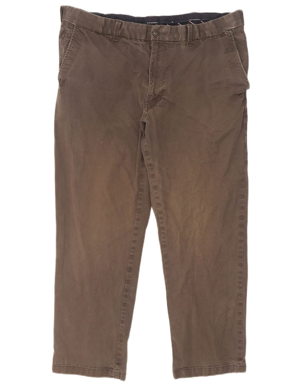 Marks & Spencer Pantalón chino recto azul Harbor para hombre W40 L29 Gris