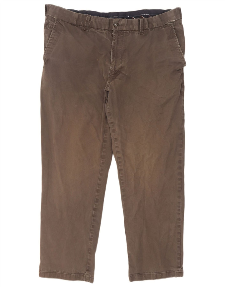 Marks & Spencer Pantalón chino recto azul Harbor para hombre W40 L29 Gris