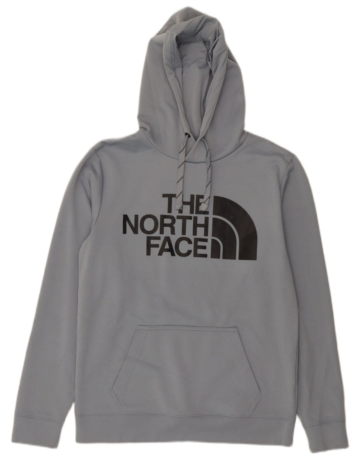 The North Face Jersey con capucha gráfica para hombre, talla pequeña, poliéster gris
