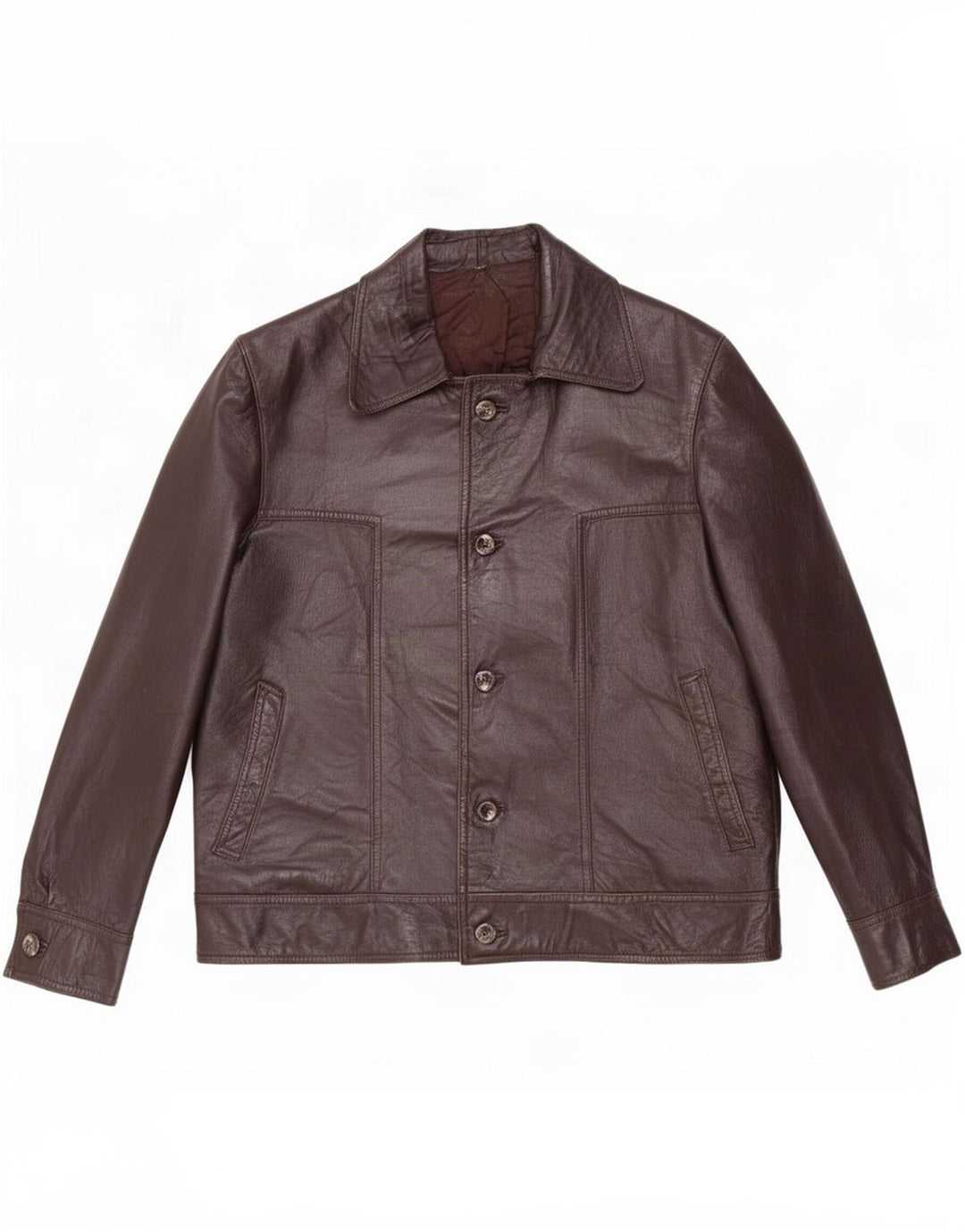 Vintage hombres chaqueta de cuero Reino Unido 40 marrón grande