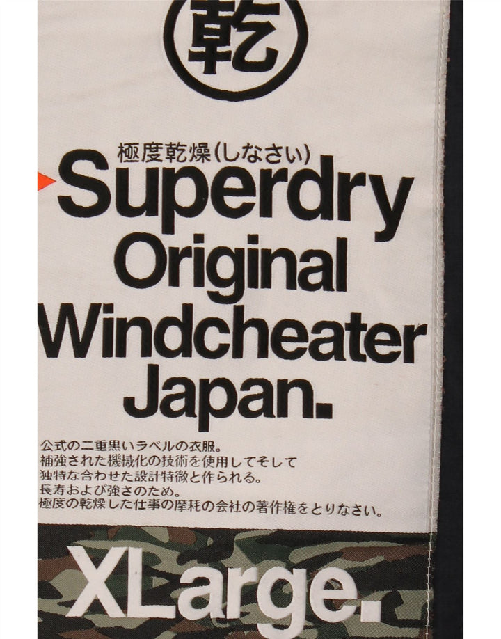 SUPERDRY Chaqueta cortavientos con capucha Windcheater para hombre UK 42 XL Azul marino