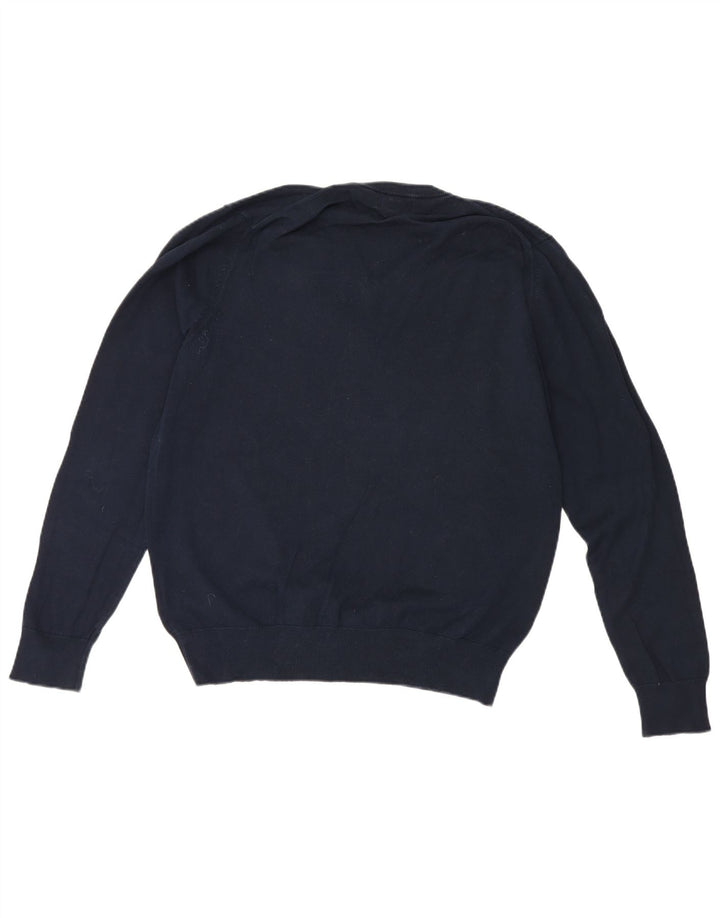 Marks & Spencer - Jersey con cuello en V para hombre, talla grande, algodón azul marino