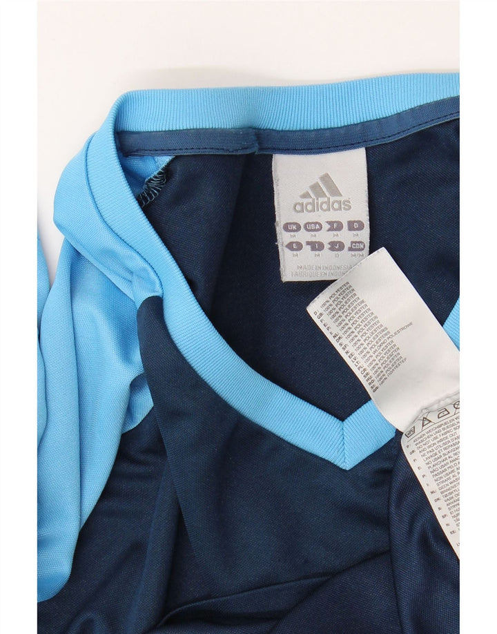 Camiseta ADIDAS Climalite para hombre Top medio azul marino color block poliéster