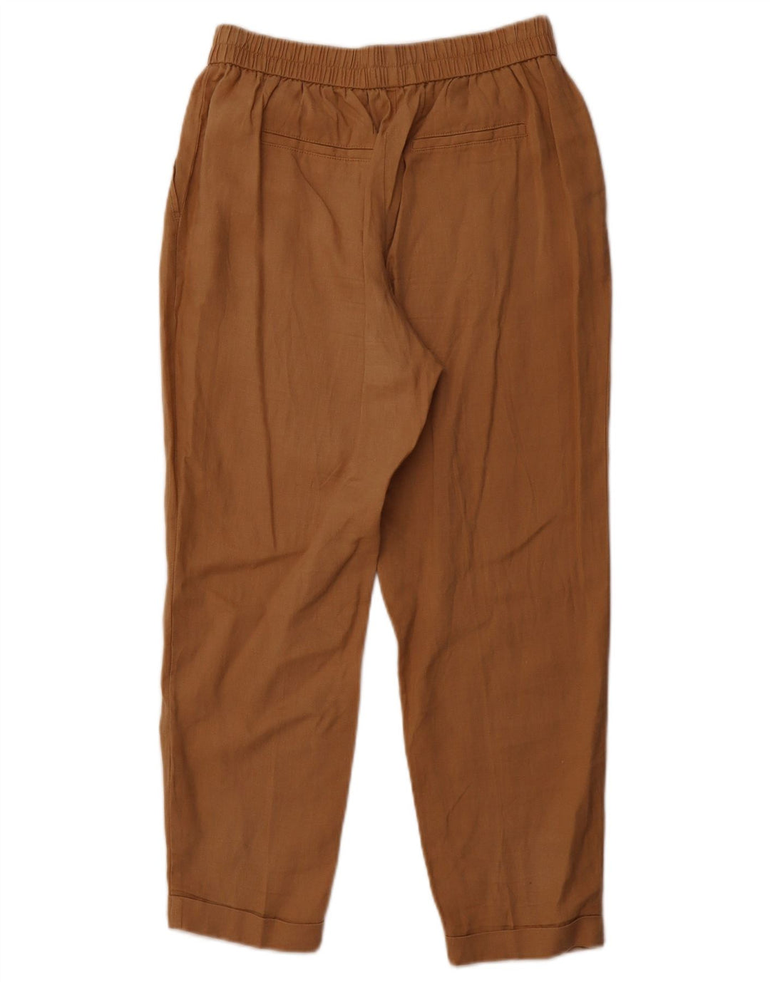 Pantalones Casuales Cónicos De Mujer Benetton Pequeño W26 L25 Lino Beige