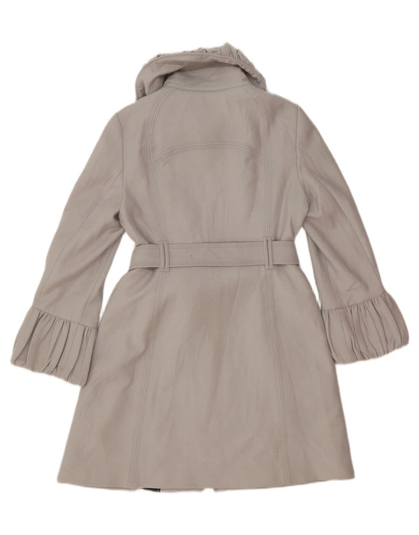 Zara Mujer Abrigo UK 44 Grande Lana Gris