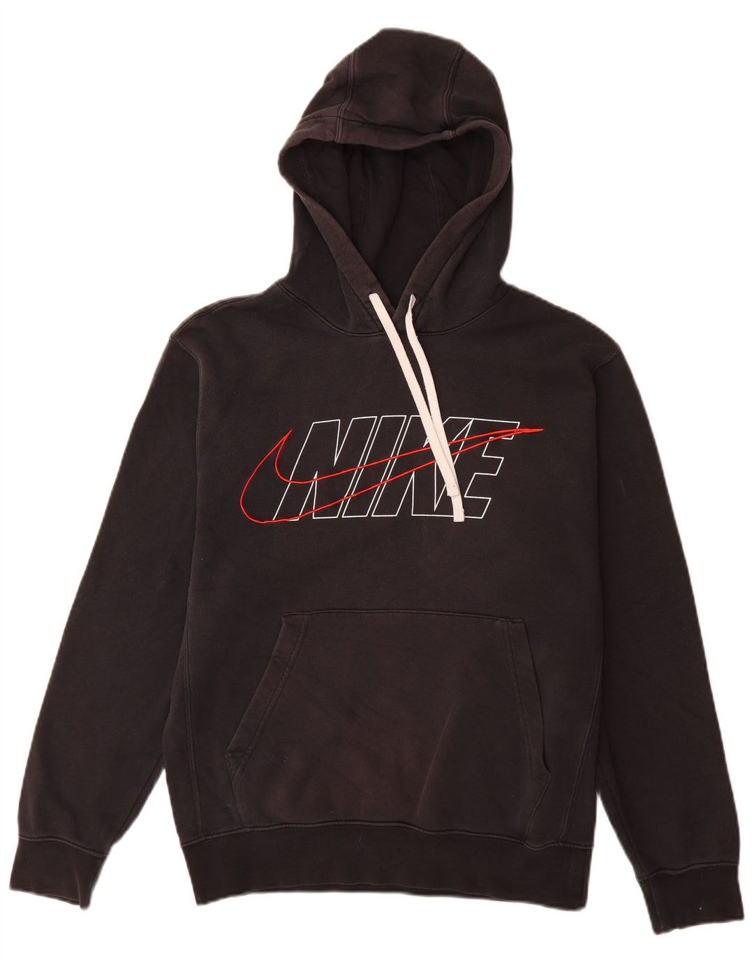 Nike Sudadera con capucha gráfica para hombre, talla pequeña, algodón negro