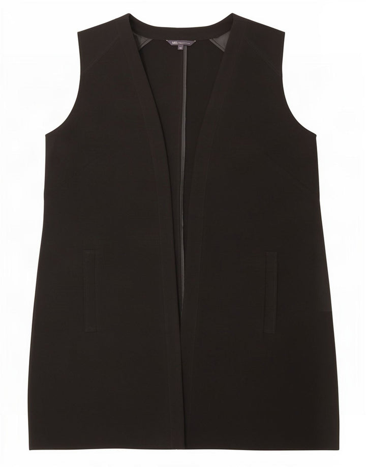 Marks & Spencer Chaleco largo para mujer UK 40 XL Poliéster negro