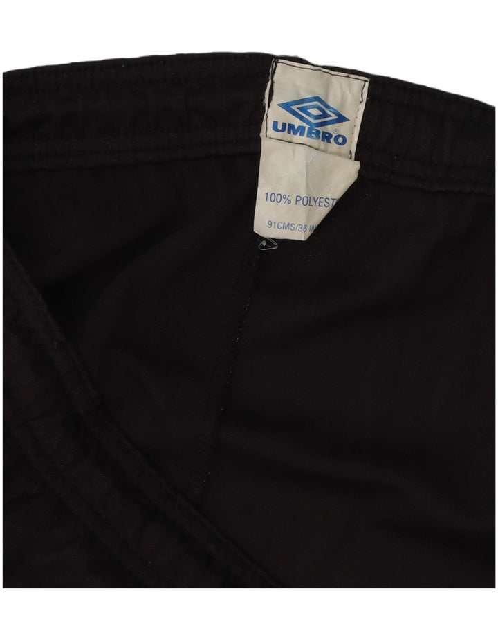 Pantalones cortos deportivos Umbro para hombre, poliéster a rayas negras grandes