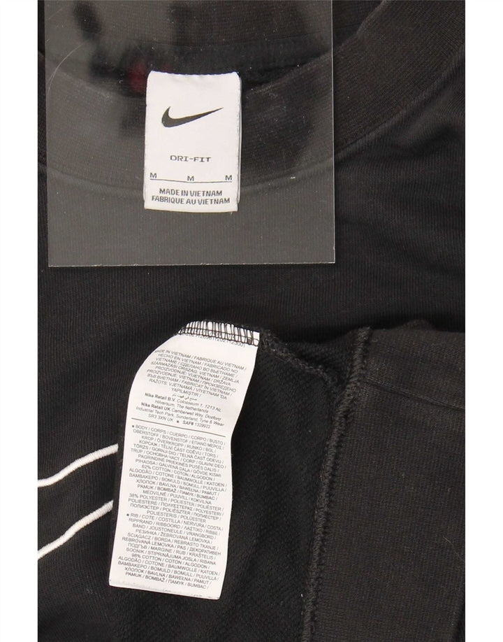 Nike - Sudadera extragrande con gráfico para mujer, talla 40, talla mediana, algodón negro