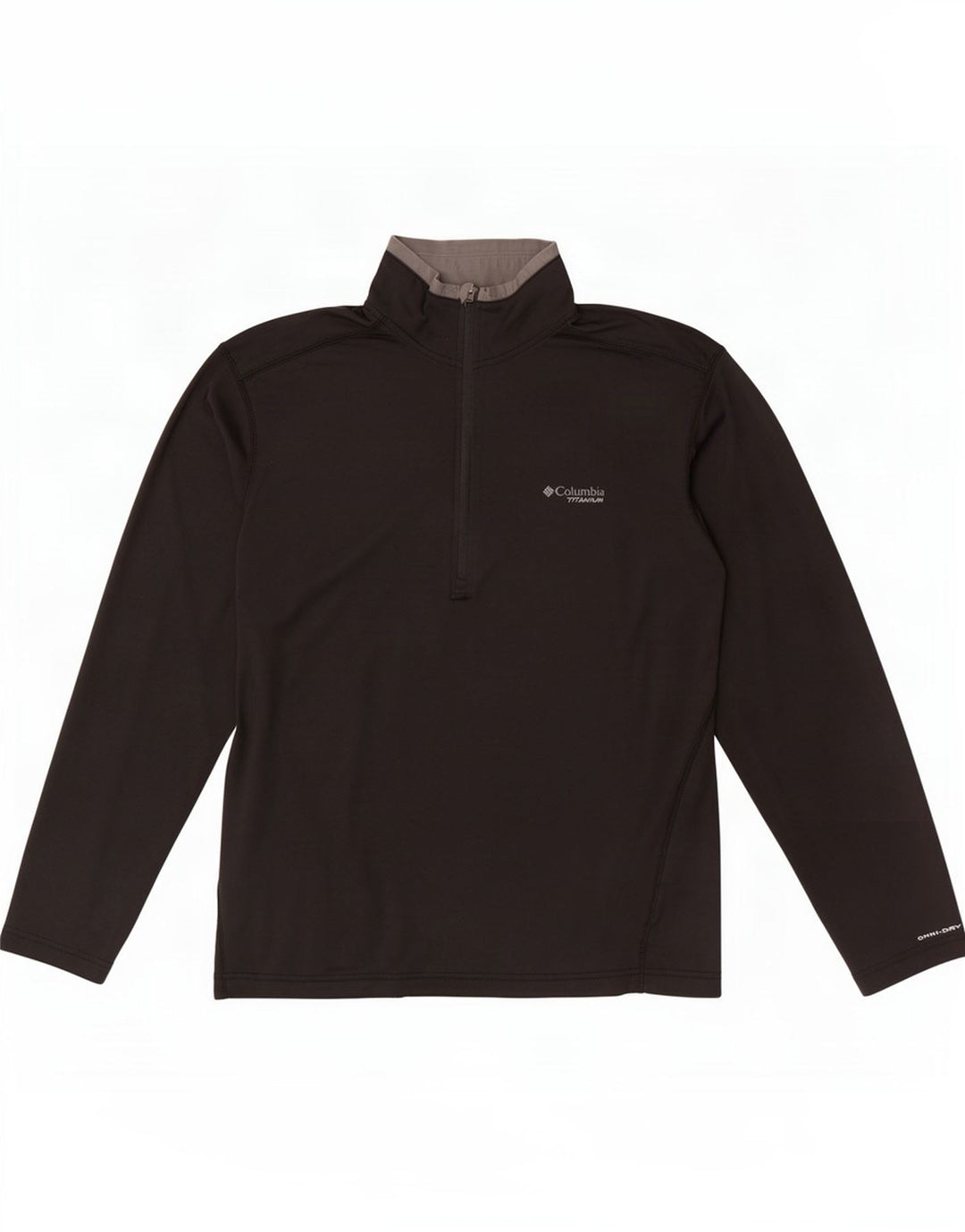 Columbia Hombre Omni Dry Zip Neck Chándal Top Mediano Negro
