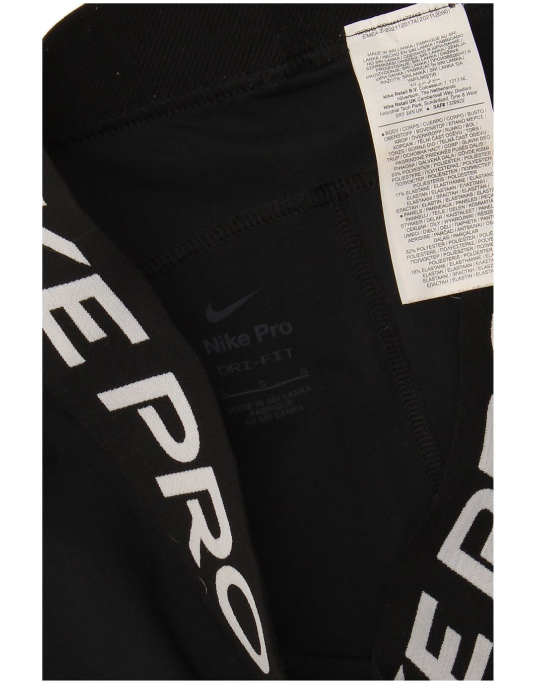 NIKE Leggings gráficos Dri Fit para mujer UK 44 Grande Poliéster negro